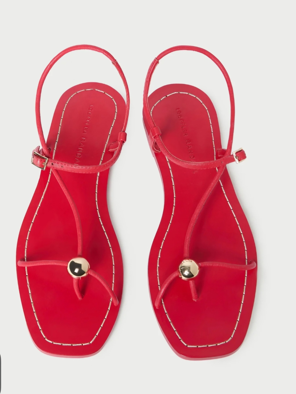 Red Toe Strappy Thong Slide Sandals